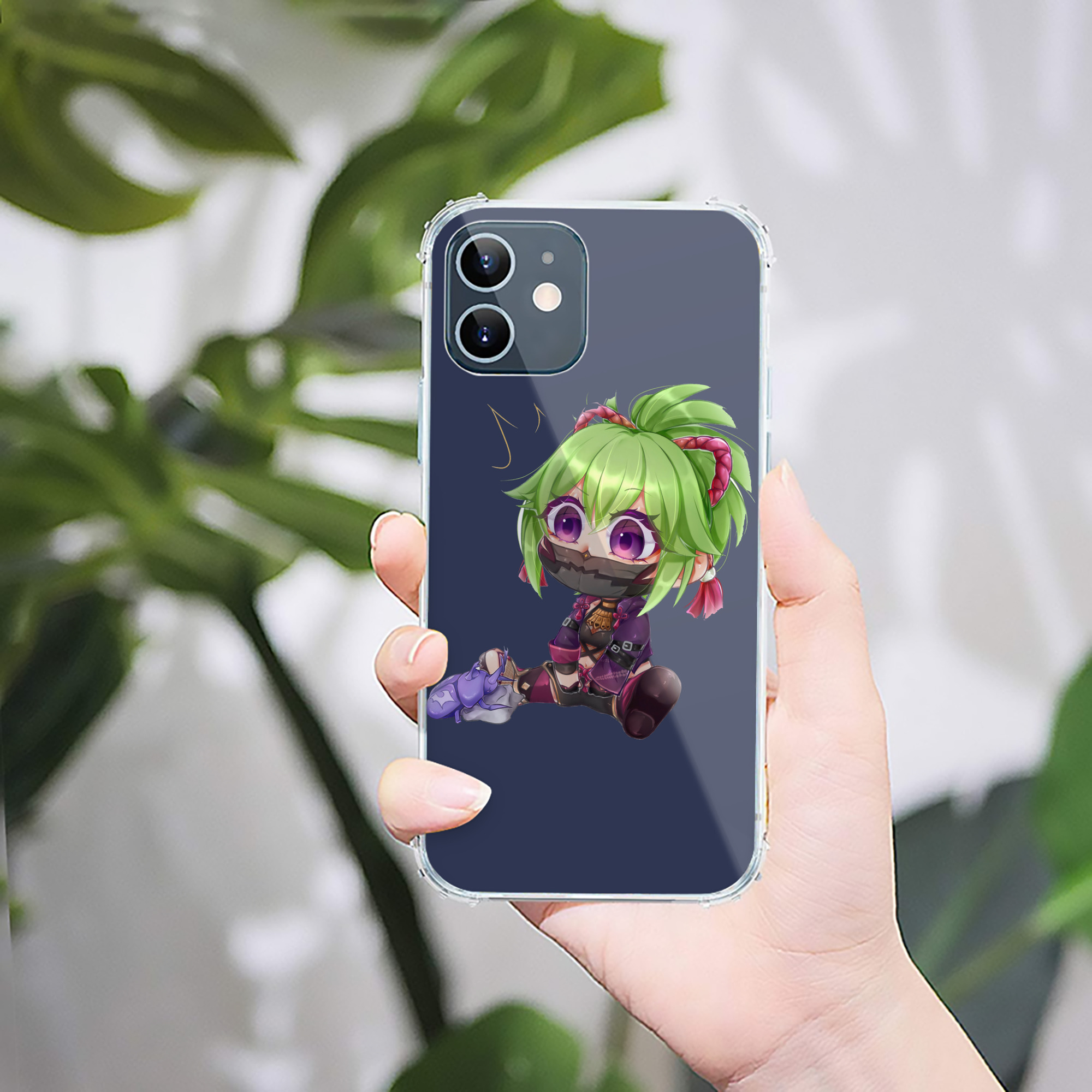 げんし神  久岐忍 くき しのぶ genshin Kuki Shinobu 【iPhone 12シリーズ対応】透明スマホケース（クリアソフトケース）